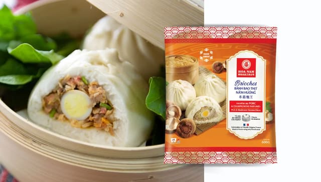 Hoa Nam Brioches Bánh Bao Thịt Nấm Hương (Pork & Mushroom Steamed Buns / Hefeklöße mit Schweinefleisch & Shiitake-Pilzen).